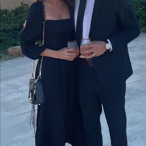 Reformation Midi Dress - Black - Size 0